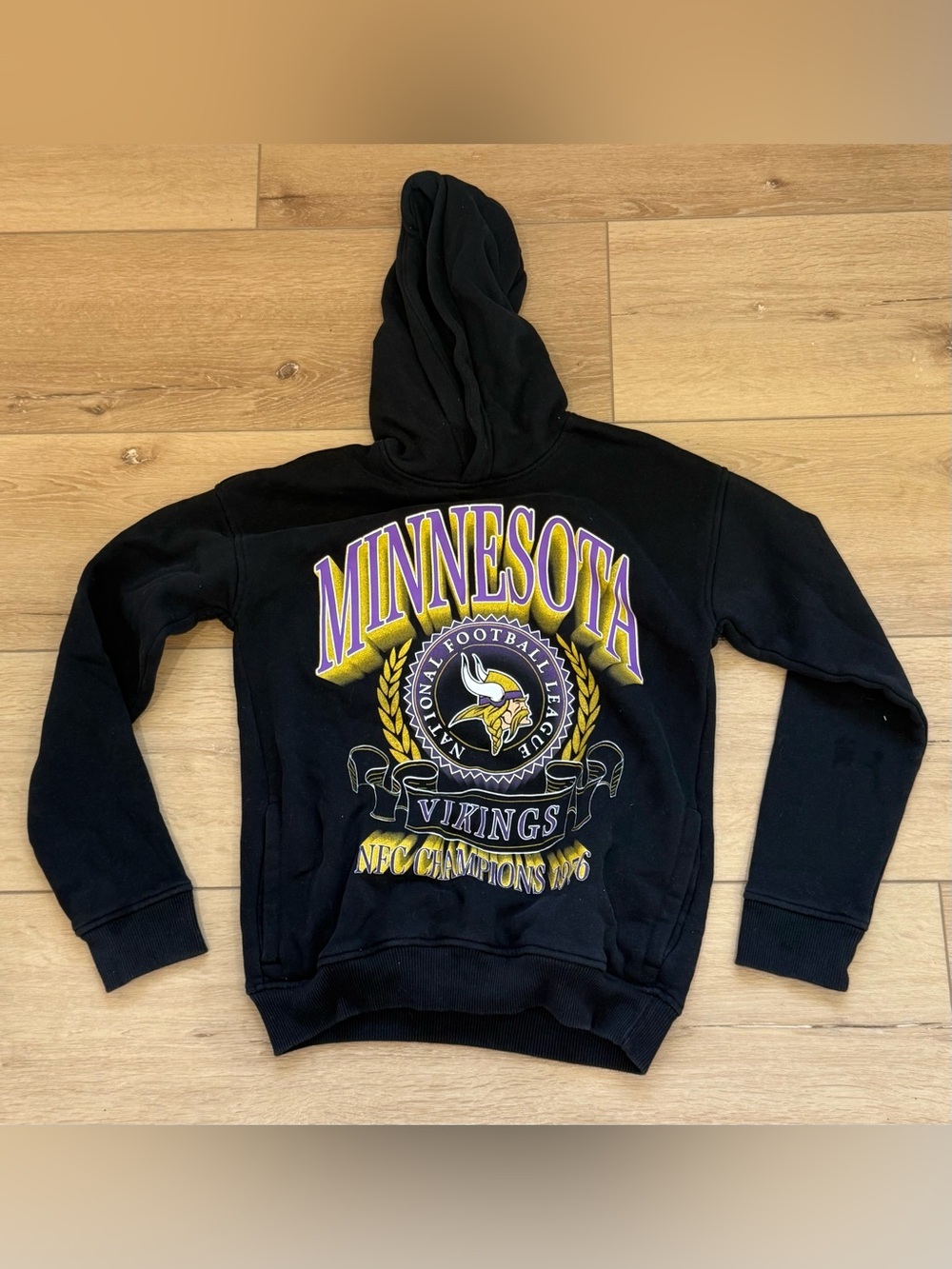 NFL Black Hoodie with Purple and Gold Team Graphic